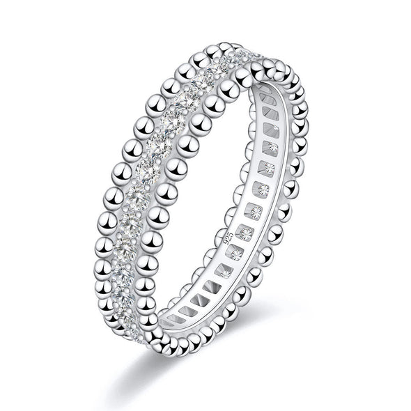 Round Cut Paved Moissanite 18k Gold Plated Band