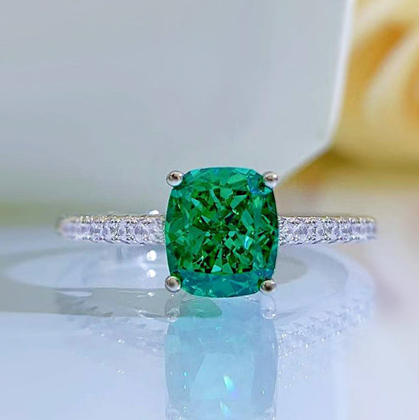 Stunning Cushion Cut Sterling Silver Ring