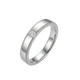 Moissanite Emerald Cut Couple's Band in Sterling Silver