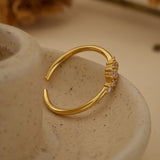 Stackable Pavé Open Band Ring in Sterling Silver
