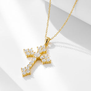 Stunning Cross Sterling Silver Pendant Necklace
