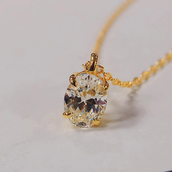 Gorgeous 1.5ct Oval Cut Sterling Silver Necklace
