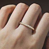 Gold Plated Bezel Set Alternating Stone Wedding Band in Sterling Silver
