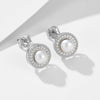 Retro Halo Natural Pearls Stud Earrings