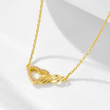 Heart and Infinity Design Silver Necklace