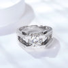 1.0ct &2.0ct Moissanite Engagement Men's Ring in Sterling Silver