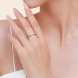 Round Cut Multi-color Sterling Silver Band