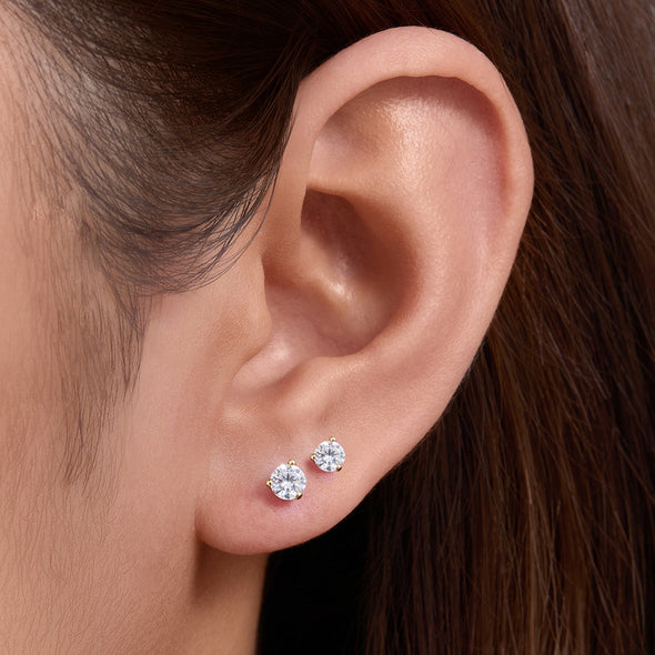 3 Prog Stud Earrings in Sterling Silver