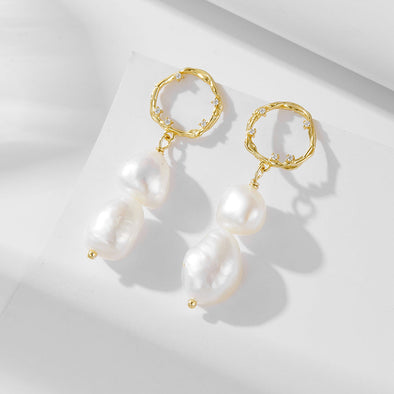 Vintage Baroque Pearls Drop Earrings