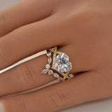Heart Cut Infinity Split Shank Ring Set in Sterling Silver