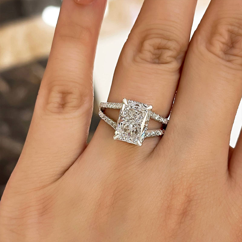 Alexandra: 2.5 ct lab grown radiant cut engagement ring| Nature Sparkle