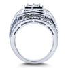 Gorgeous Halo Princess Cut Sterling Silver Wedding Bridal Sets