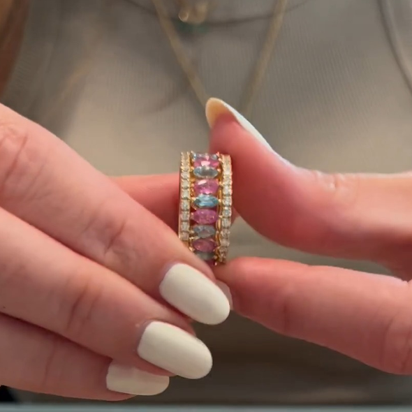 Unique Design Colorful Sterling Silver Kepliq Ring