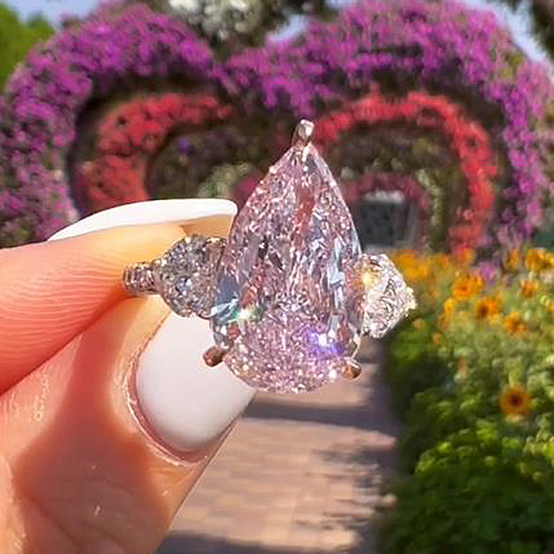 Pink Pear Shaped Big Pink Diamond Engagement Rings Save Big On