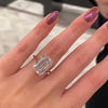 Gorgeous 6.0CT Emerald Cut Sterling Silver Solitaire Ring