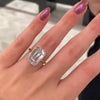 Gorgeous 8.0CT Emerald Cut Sterling Silver Solitaire Ring