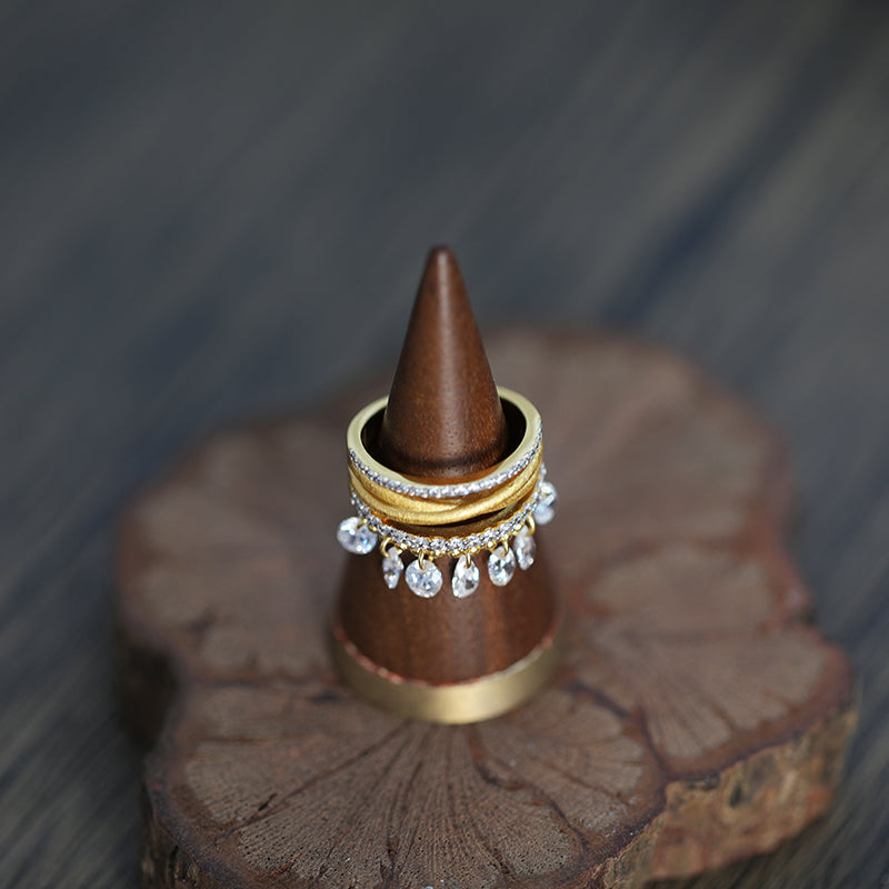 Vintage High-End Feel Drop Tassel Sterling Silver Ring