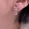 Elegant Round Cut Stud Earrings In Sterling Silver