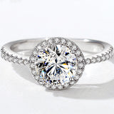 Luxury 1.2 Carat D Round Cut Color Moissanite Sterling Silver Ring-Only size 7  Available