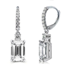 Emerald Cut 925 Sterling Silver Drop Earrings