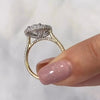 4.0 Carat Oval Cut Two Tone Sterling Silver Engagement Ring