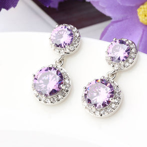 Vintage Two Cities of Love Pave Dangle Earrings