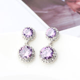 Vintage Two Cities of Love Pave Dangle Earrings