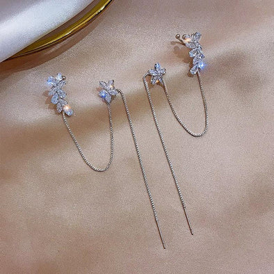 Exquisite Flower Threader Earrings