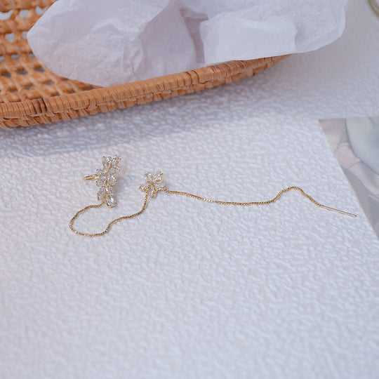 Exquisite Flower Threader Earrings