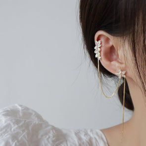 Exquisite Flower Threader Earrings