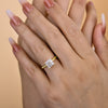 Gold Tone Classic Princess Cut Engagement Ring