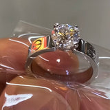 Classic Decor Band Round Cut Solitaire Sterling Silver Engagement Ring