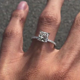 Classic Princess Cut Engagement Ring For Women In Sterling Silver
