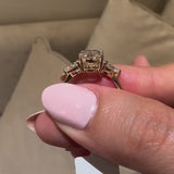 Classic Oval Cut Three Stone Sterling Silver Engagement Ring