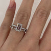 2PCS Emerald Cut Bridal Set Rings In Sterling Silver