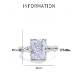 Radiant Cut engagement Ring with Twisted Band