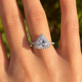 2 Pcs Triangle Halo Sterling Silver Bridal Set With Blue Band