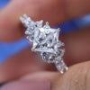 ShineofDiamond Retro Design Princess Cut Moissanite Ring