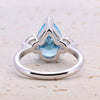 4.0ct Pear Cut Blue Gemstone Engagement Ring