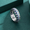 Colored Wedding Band For Women in Sterling Silver