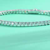 Unique Design Round Cut Moissanite Sterling Silver Tennis Bracelet