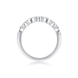 Simple Half Eternity 18k White Gold Plated Moissanite Band