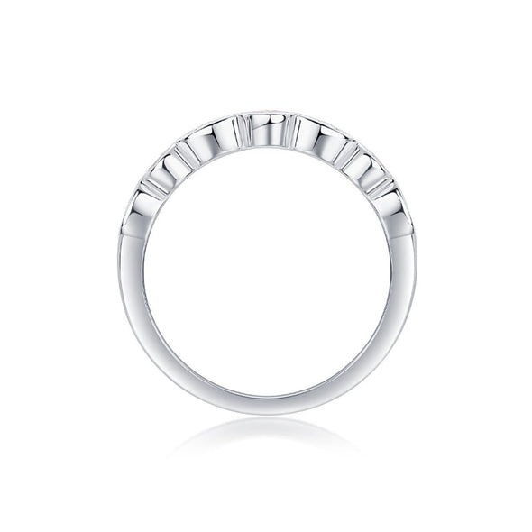 Simple Half Eternity 18k White Gold Plated Moissanite Band