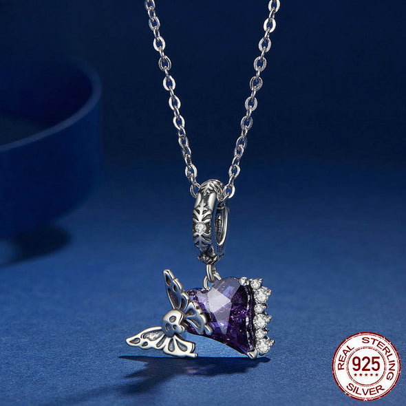 Halloween Purple Butterfly Sterling Silver DIY Charms