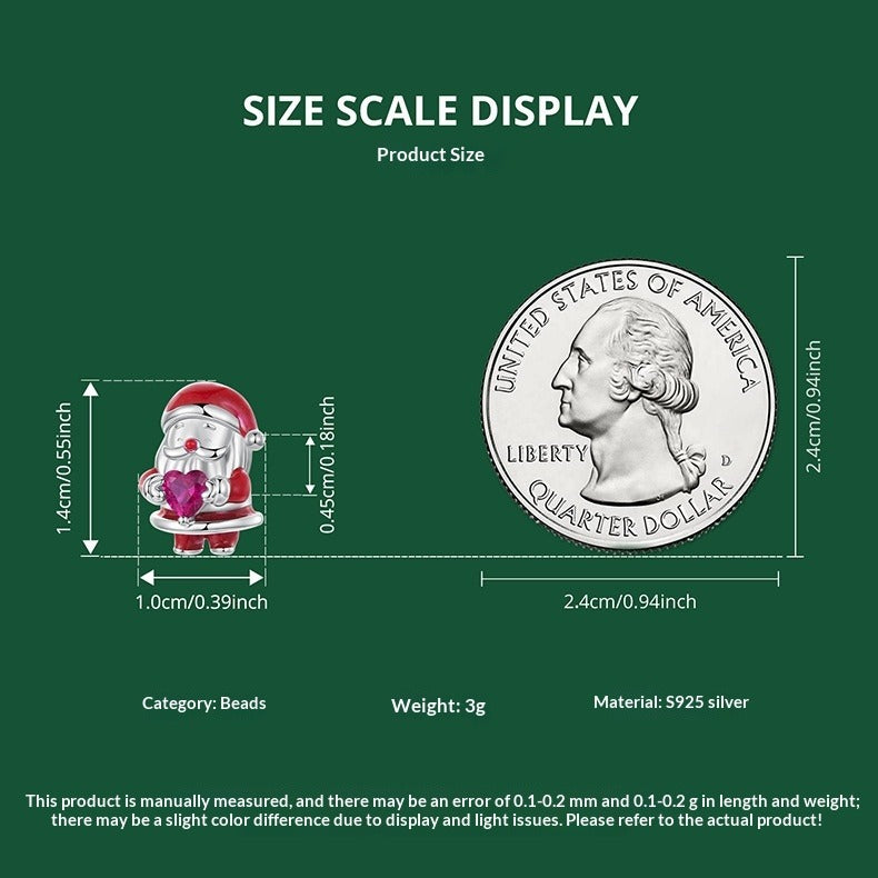 Christmas Themed 925 Sterling Silver Charms for Bracelets & Necklace