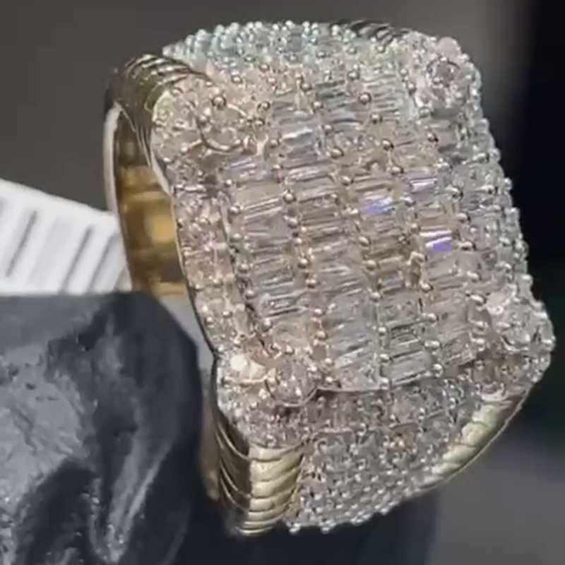 Handmade 2.5ctw Baguette Cut White Sapphire Men's Ring