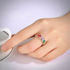 Multi Color Rainbow Color Eternity Ring in Sterling Silver