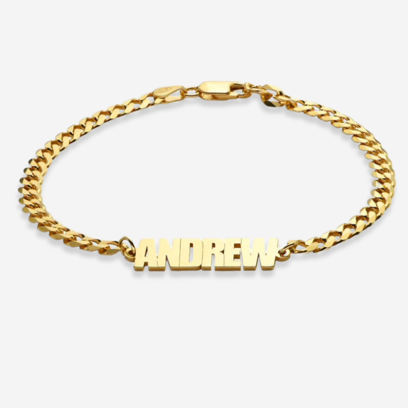 Custom Name Cuban Chain Bracelet for Men