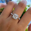 Halo Cushion Cut Engagement Ring In Sterling Silver