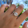 Halo Cushion Cut Engagement Ring In Sterling Silver